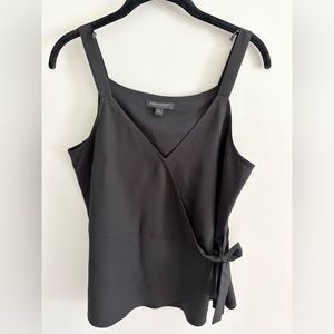 Black Wrap Sleeveless Blouse- size M/6